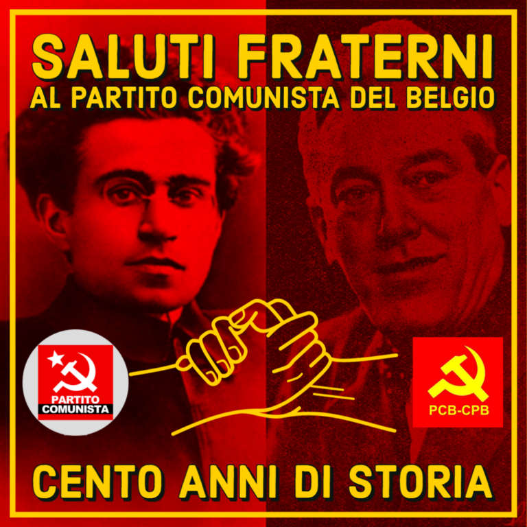 Lettera di saluti al Partito Comunista del Belgio per il suo Centenario