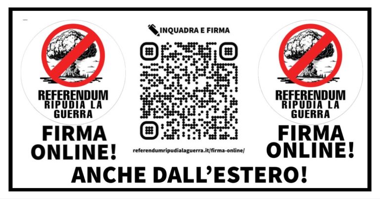 Ripudia la guerra, firma per il referendom